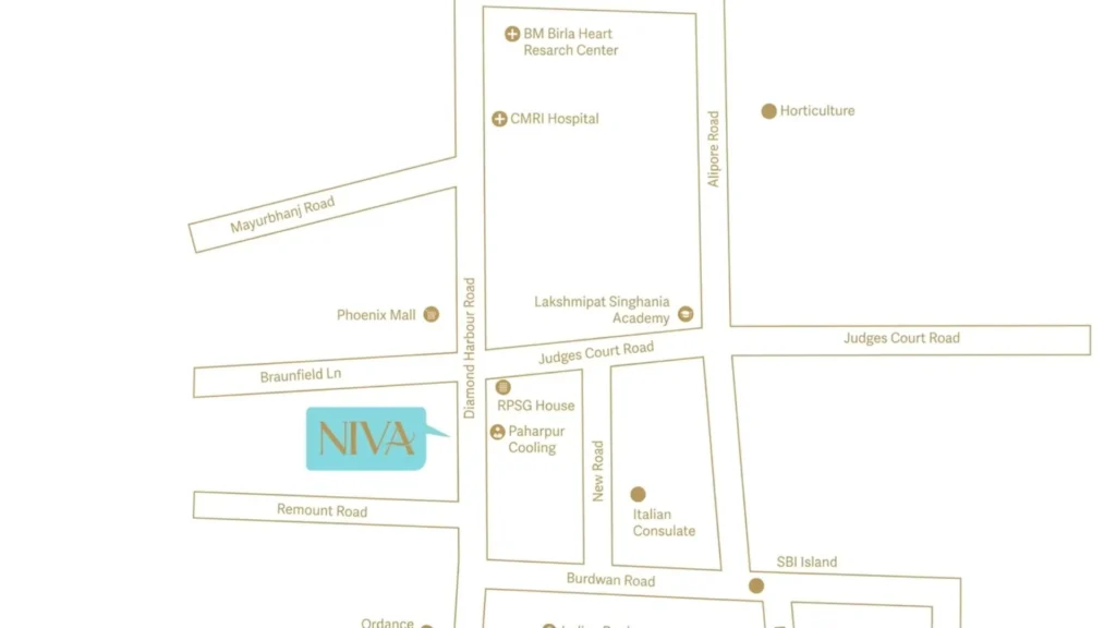 Signum Niva Location map view, showing nearby roads, hospitals, schools, landmarks, and connectivity routes.